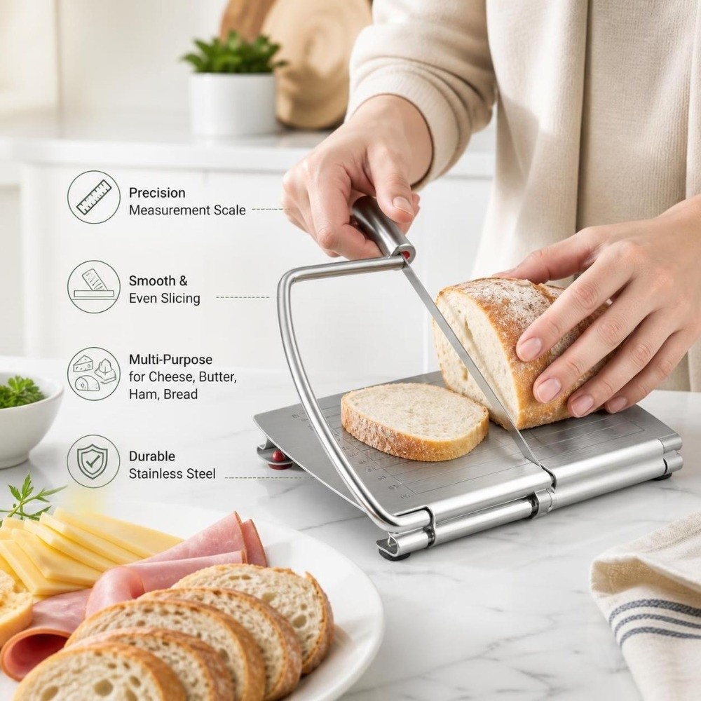 Kitchen Gadgets Wirecutter - Roestvrijstalen boter- en kaassnijder met schaalverdeling,