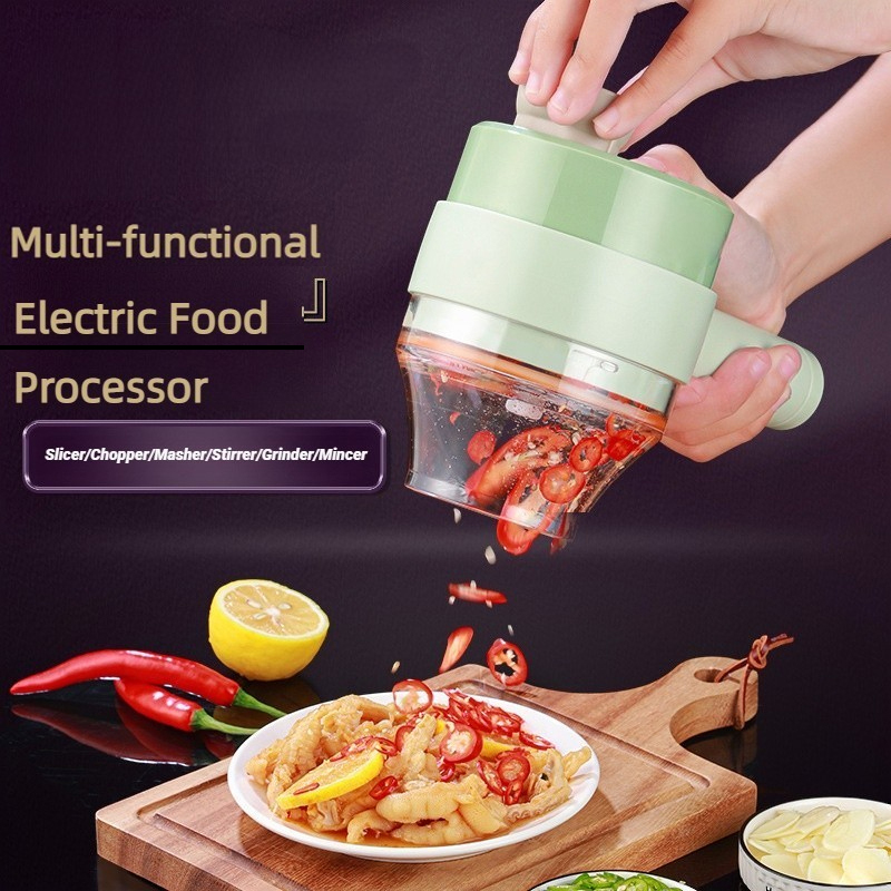 Kitchen Gadgets You Need - Draadloze elektrische keukenmachine Groentensnijder Fruitsnijder Knoflookstamper