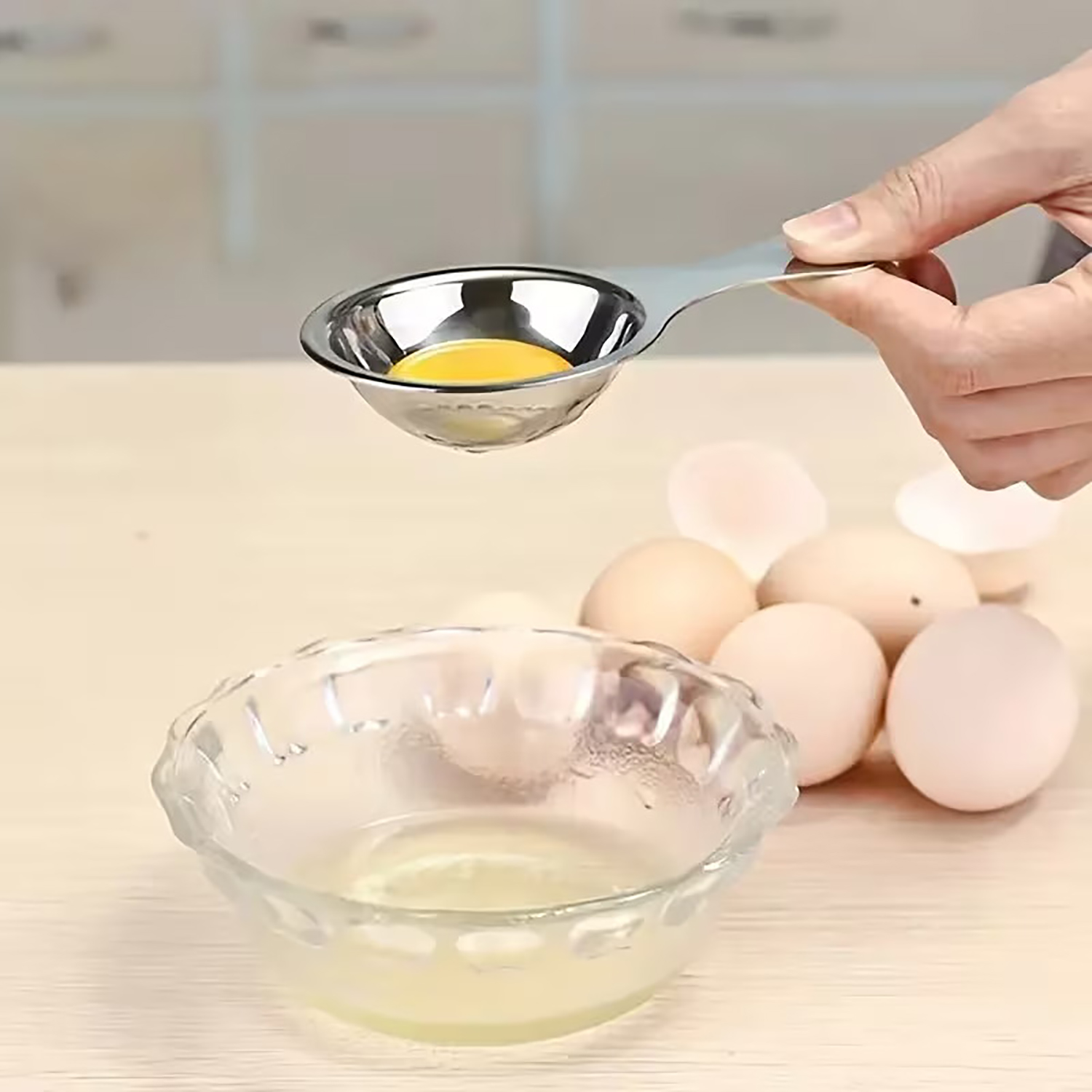 Egg Separator Tool - Roestvrijstalen eierscheider Zeeffilter Witte dooierverdeler Keukenbakgereedschap