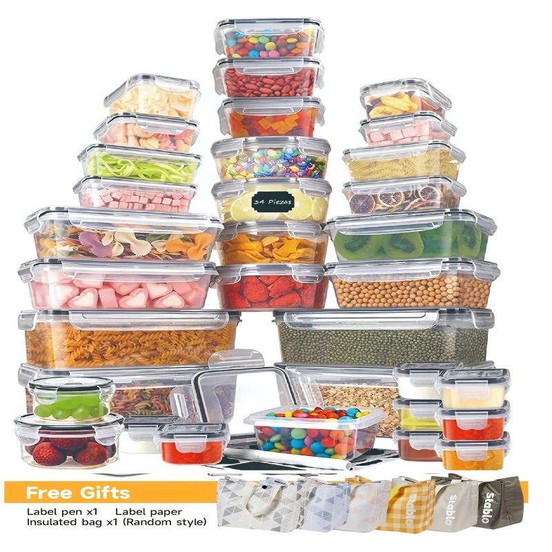 Kitchen Gadgets Organizer - 48-delige BPA-vrije voedselbewaarset – 24 luchtdichte