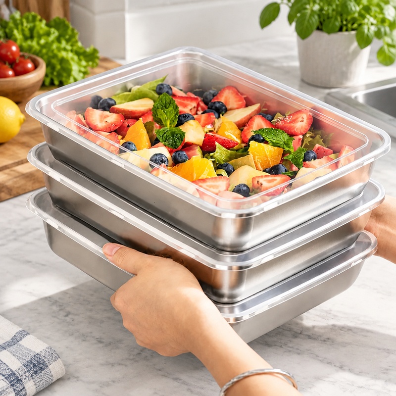 Set van 3 roestvrijstalen voed - Kitchen Gadgets Organizer recensie en prijs